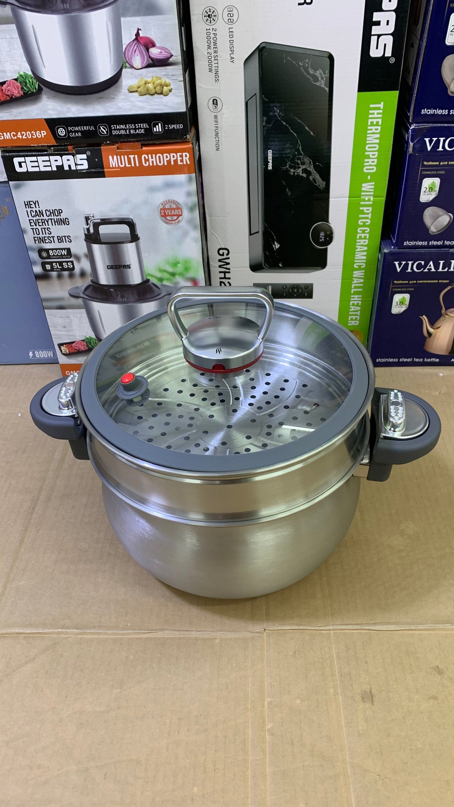 Lot 2 in1 Pressure Cooker with steamer Stainless Steel Easy lock and unlock