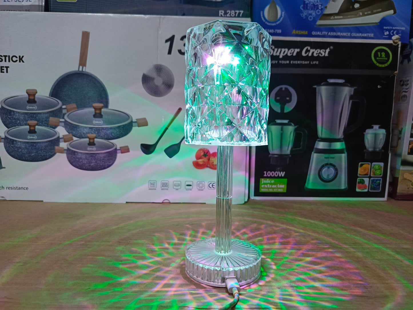 LED Crystal Light With Bluetooth Speaker 2 in 1 Bedroom Decor Lamp