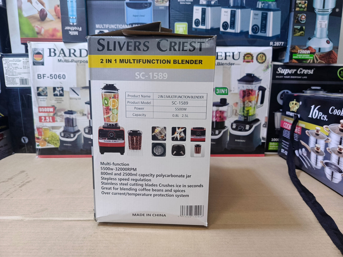 Silvers Criest 2 in 1 Multifunction Blender|5500W | Sc-1589