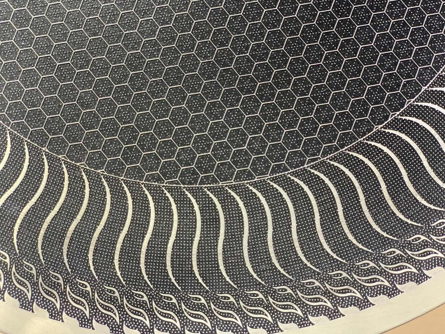 Laser coating honeycomb pattern tawa stainless steel