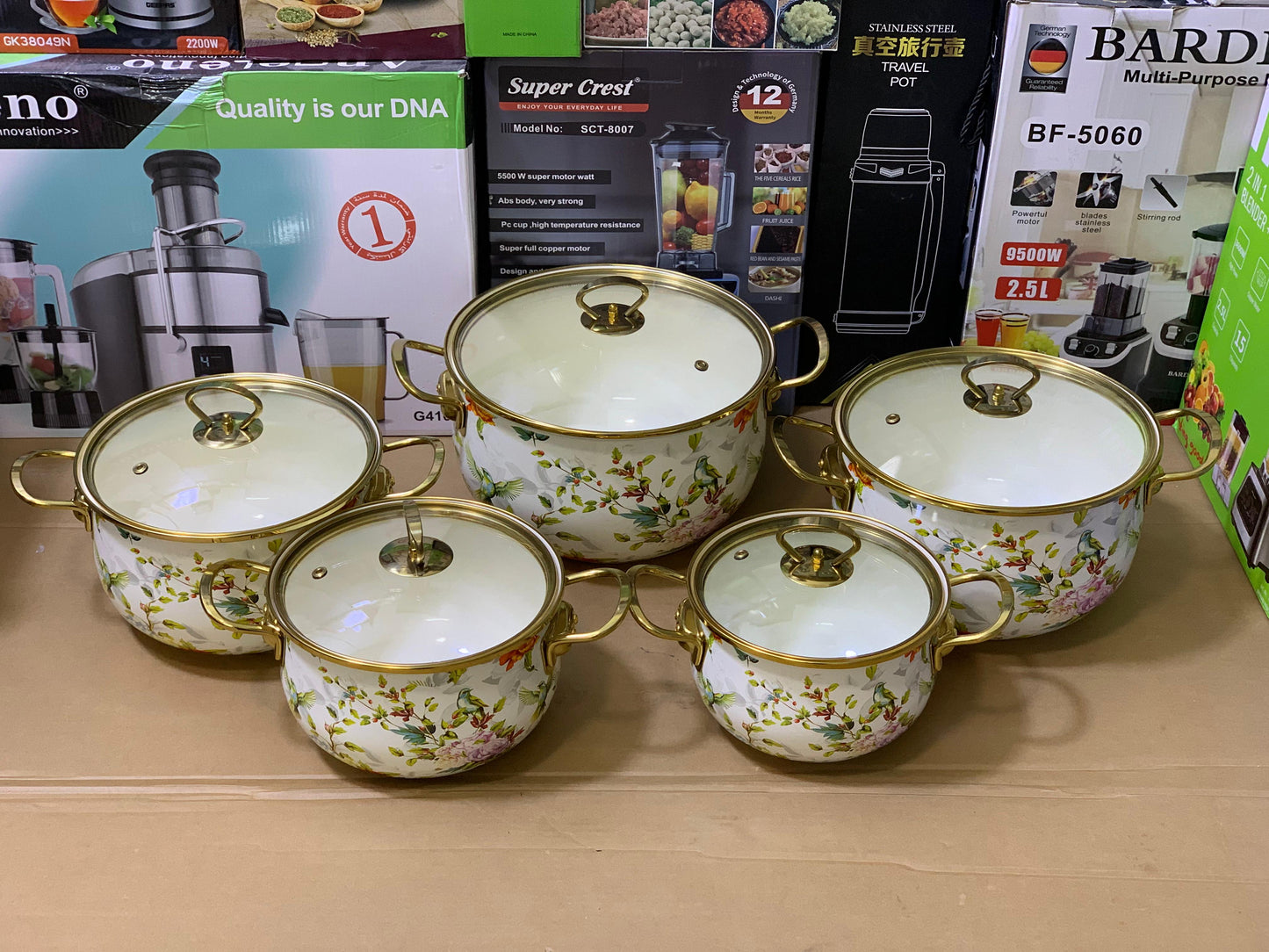 Non Stick Enamel Coating Cookware Set 10 Pieces