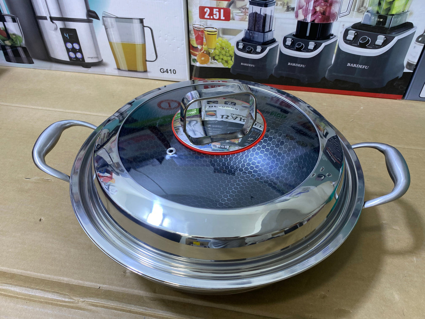 Laser Coating Frying Handi with Solid Handles