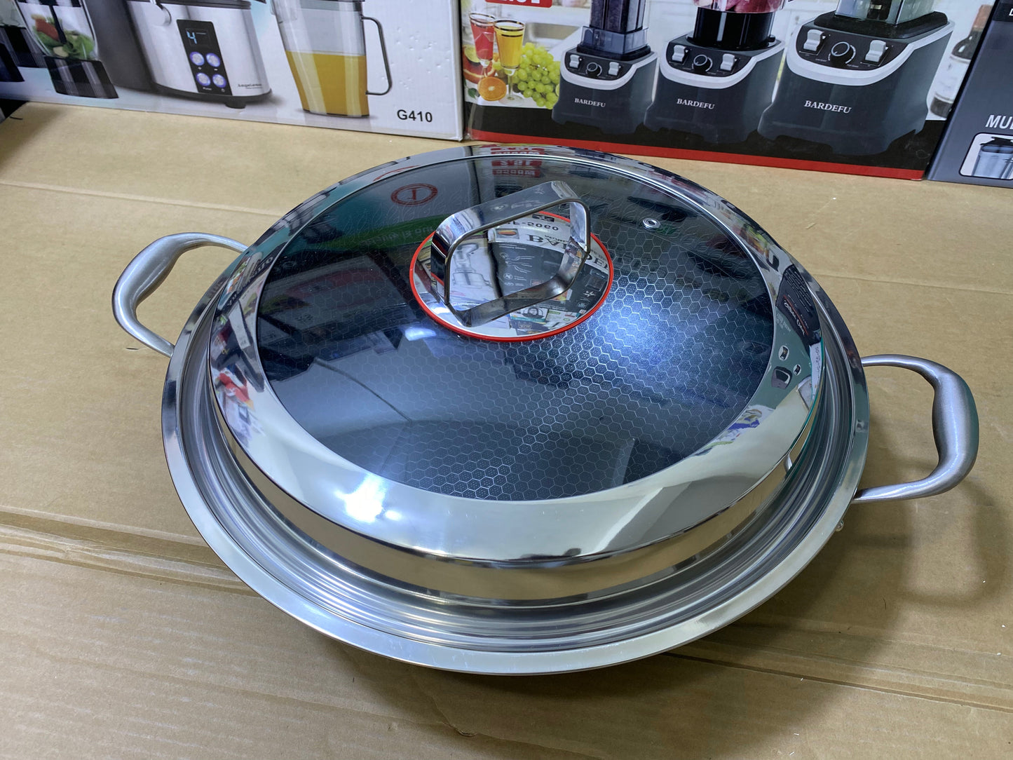 Laser Coating Frying Handi with Solid Handles