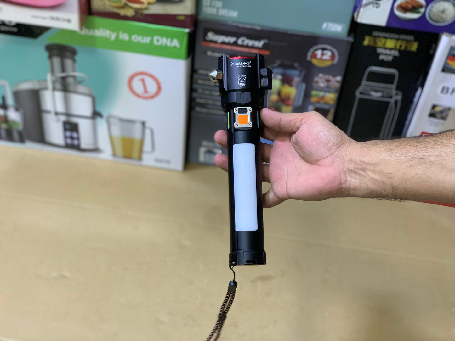 Multi Functional LED Flashlight and Cigarette Lighter Port | 1 meter Light Range | Model 2407