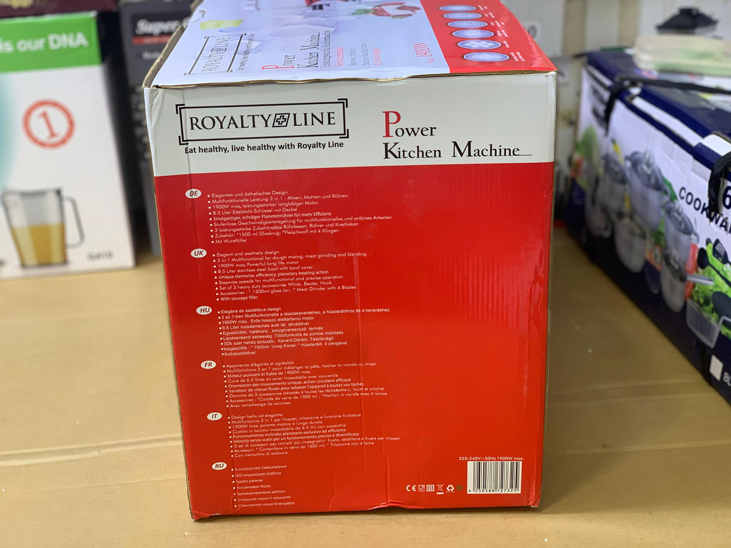 Royalty Line Power Kitchen Machine 3 in 1 6.5 and 1900 watt Standmixer, Meat chopper and Blender
