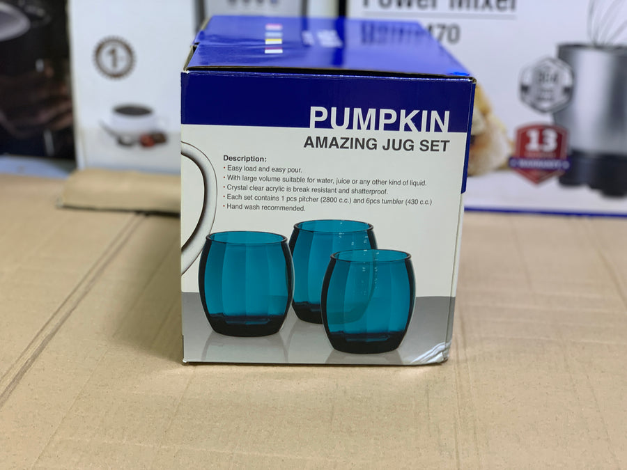 Pumpkin Amazing Acrylic Water & Juice Jug Set – 7 Pieces