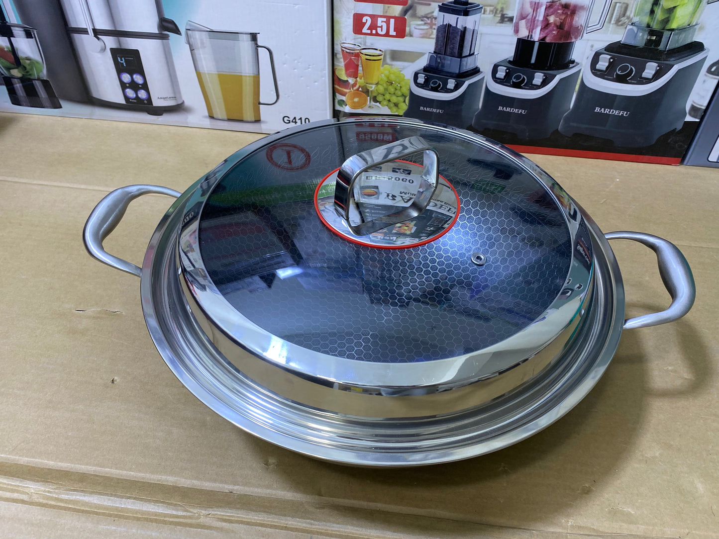 Laser Coating Frying Handi with Solid Handles