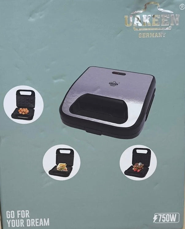 UAKEEN 3-IN-1 Sandwich Maker ZL-409
