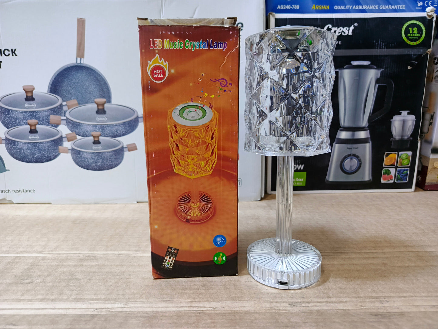 LED Crystal Light With Bluetooth Speaker 2 in 1 Bedroom Decor Lamp