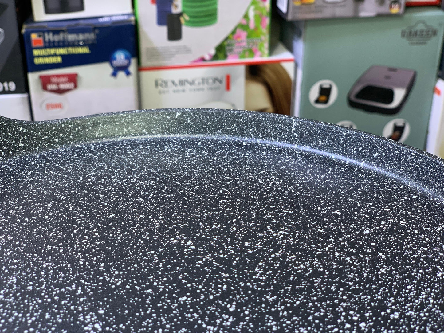 Non Stick Creepy Pans - Pizza Pan and Tawa 32cm Granite Coating Color Dark