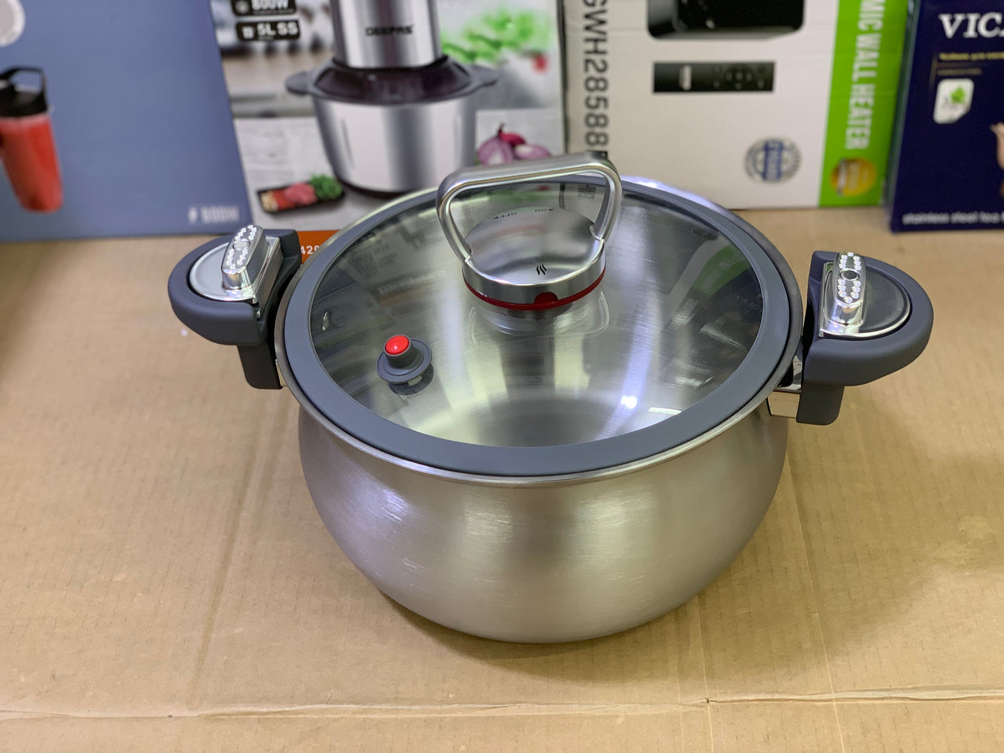 Lot 2 in1 Pressure Cooker with steamer Stainless Steel Easy lock and unlock