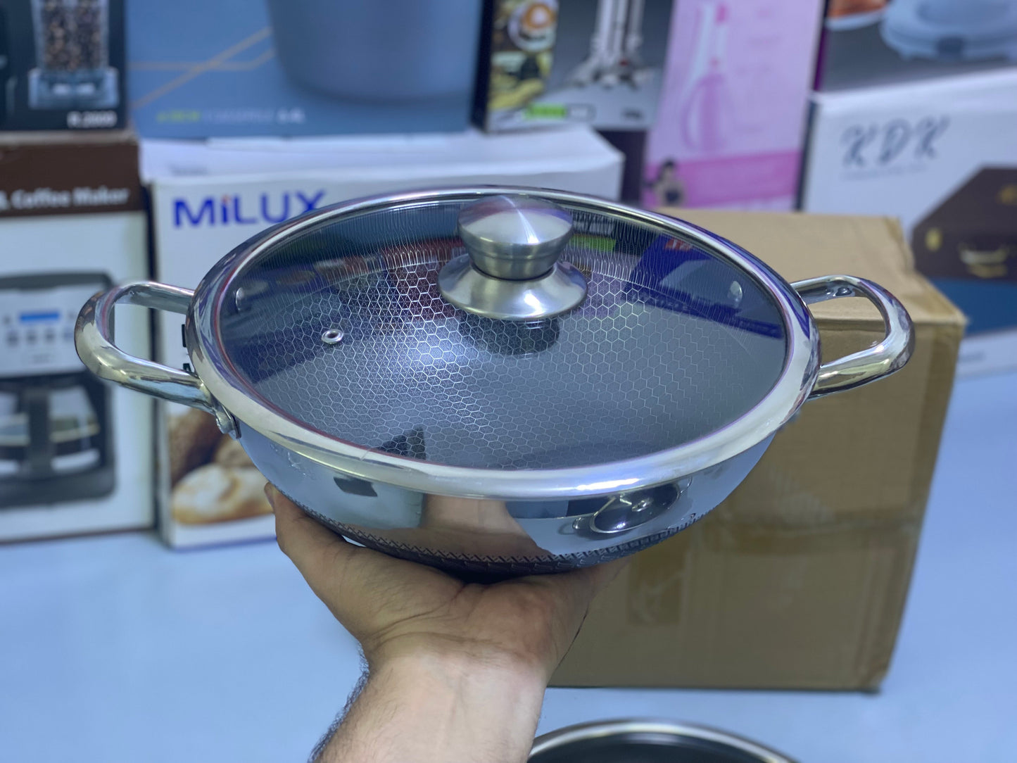 Laser coating Non stick Shallow Handi type 4 pieces