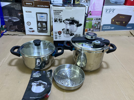 Happy Unique 3 in 1 Automatic Pressure Cooker 5L and 7L Stainless Steel