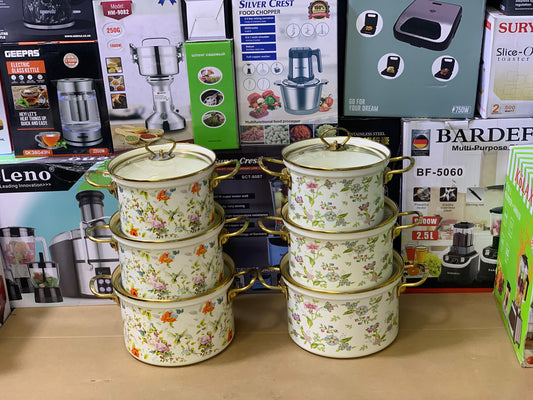 Enamel Cookware Sets 6 Pieces Elegant Design