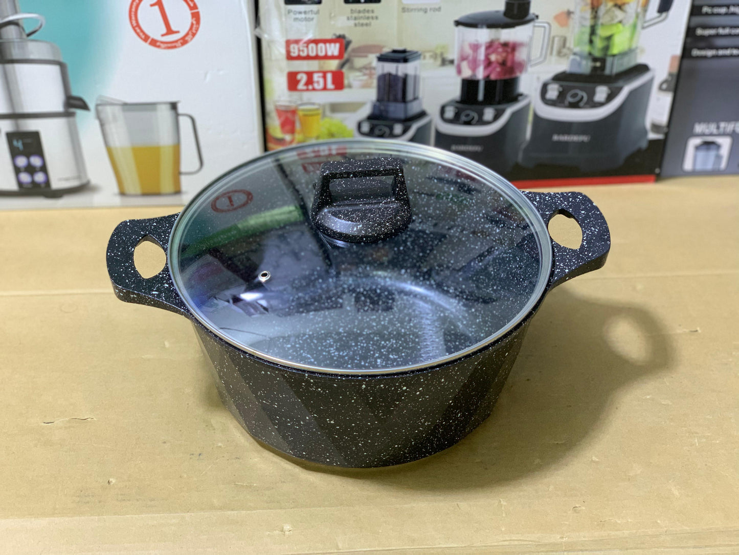 HK brand 12 pieces granite coating pure nonstick cookware set