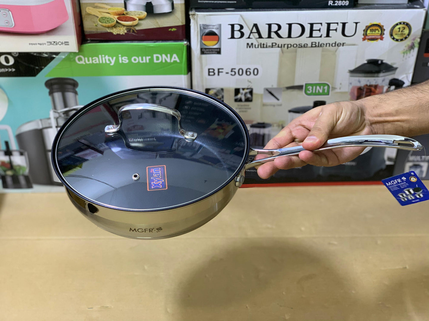 MGRF 12 Pieces Cookware Set Stainless Steel 18/10 Super Capsule Bottom