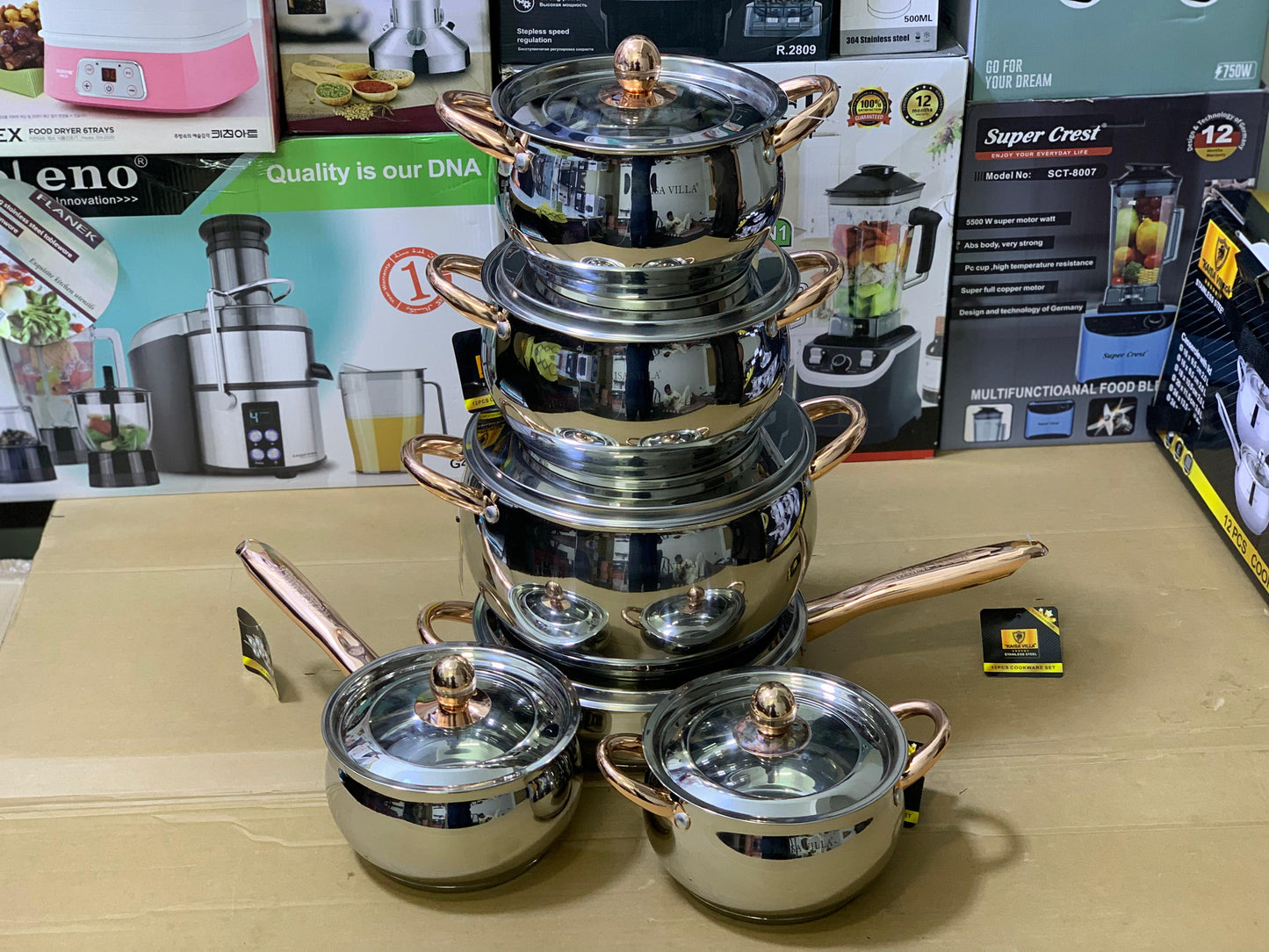 Kaisa Villa 12 Pieces Cookware set Stainless Steel