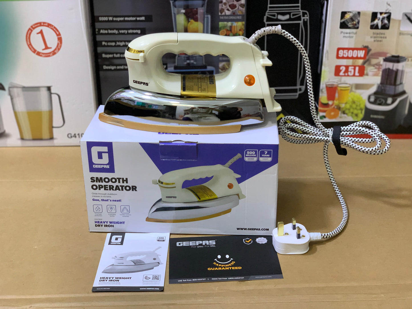 Geepas Brand Dry Iron 1200 watt and Ceramic Nonstick plates | Model : 2780
