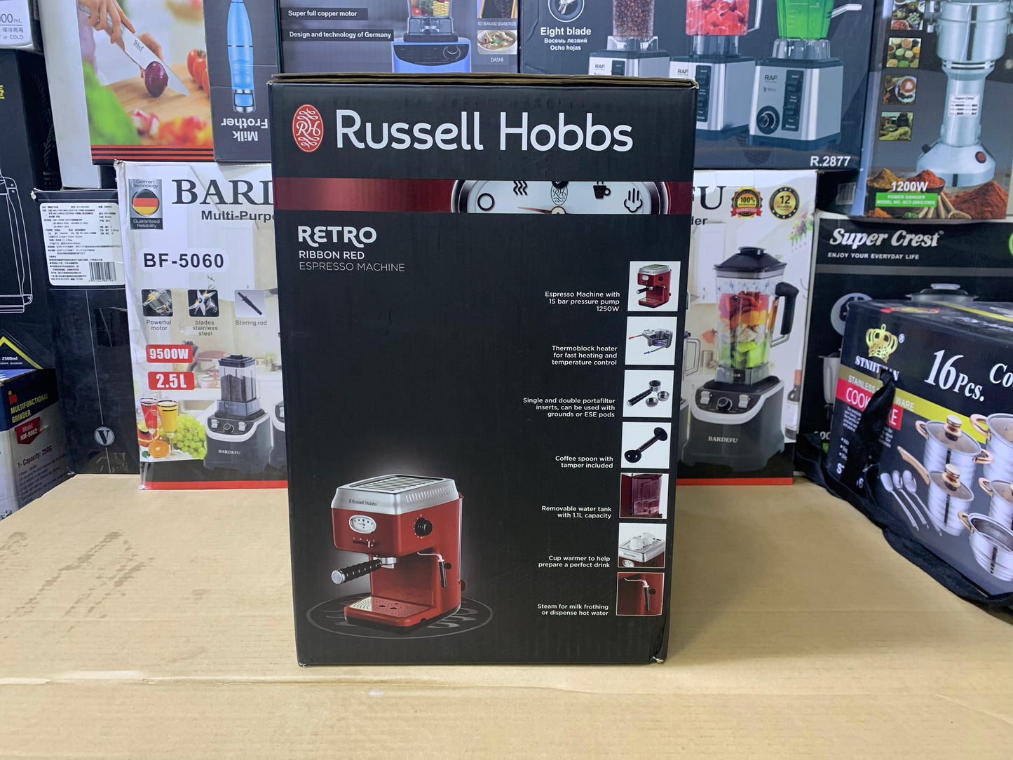 Russell Hobbs Ribbon Red Espresso Machine