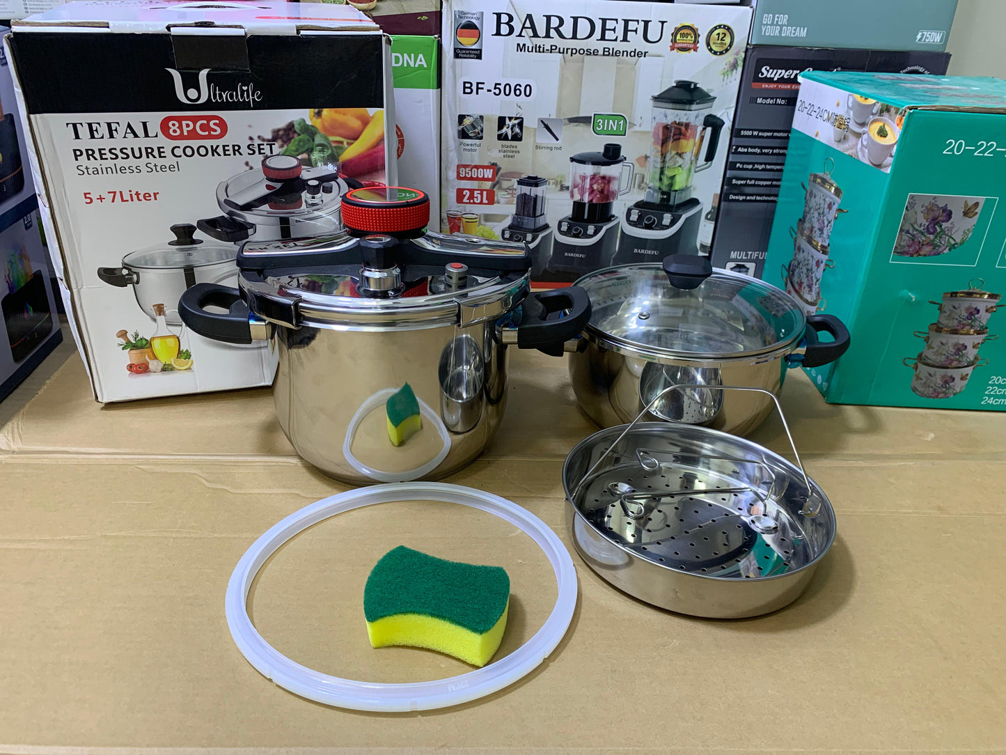 TEFAL 3 in 1 Pressure Cooker 5L and 7L Stainless Steel 18/10