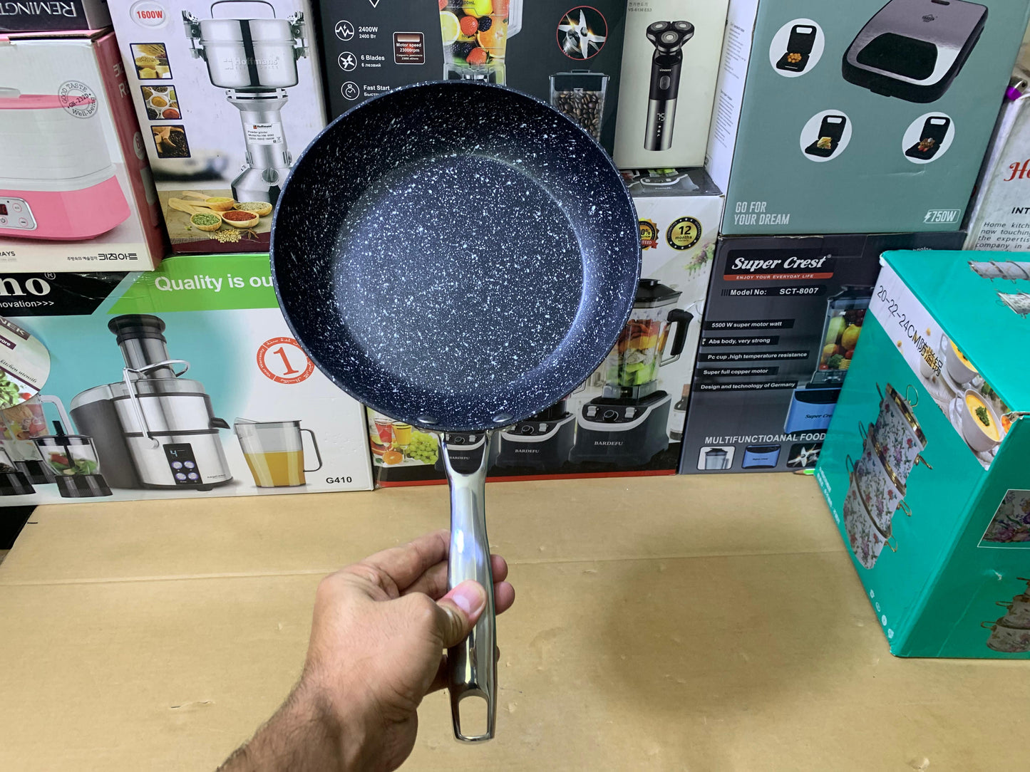 UAKEEN Germany Forged Frying Pan Granite Coating Flat Surface