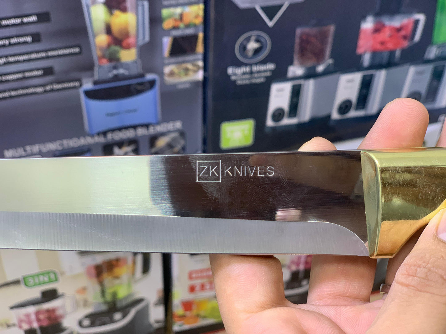 Single Knife Set With Wooden and Golden Handle