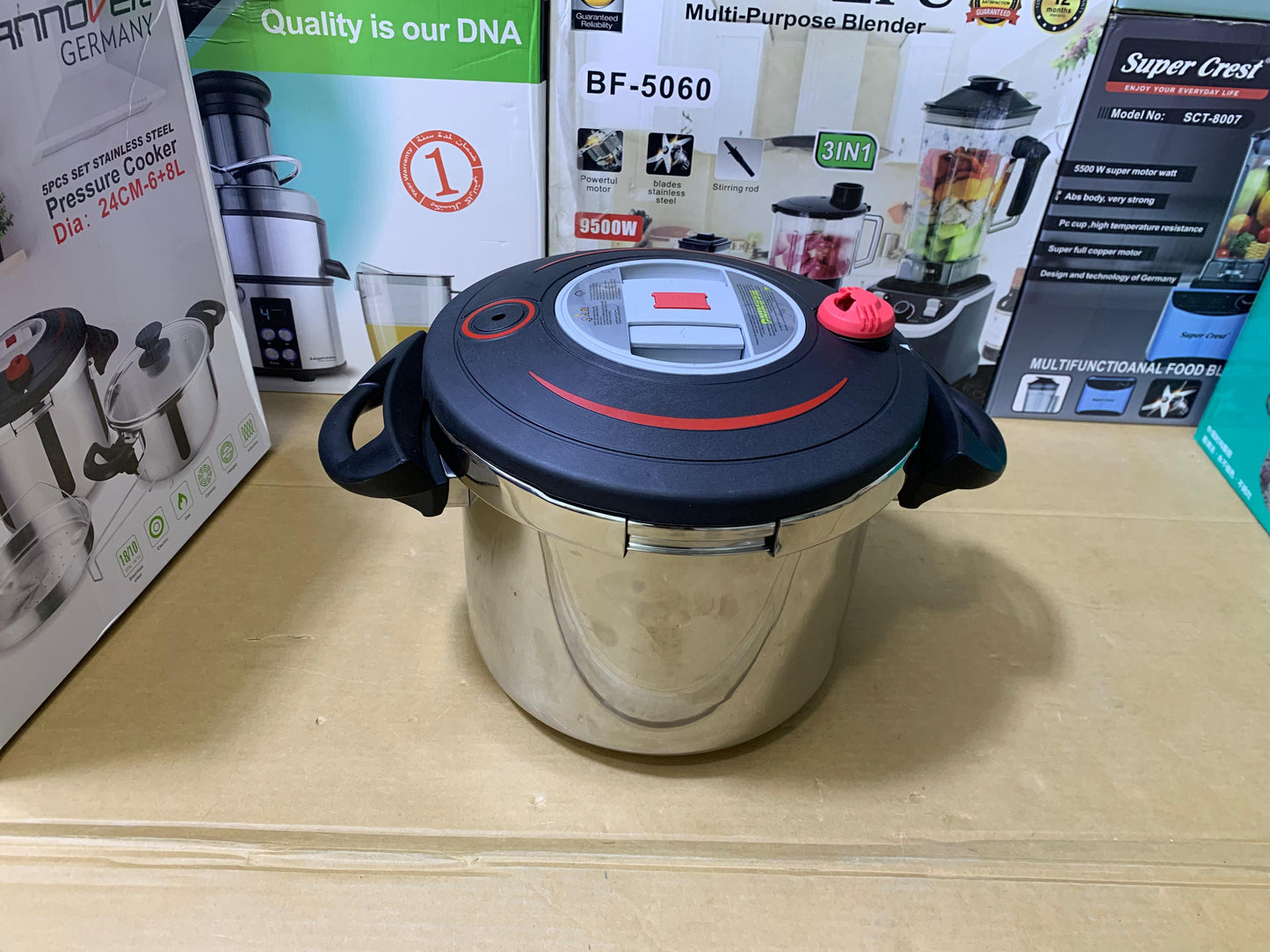 Hannover 3 in 1 18/10 Stainless Steel Pressure Cooker 6L and 8L