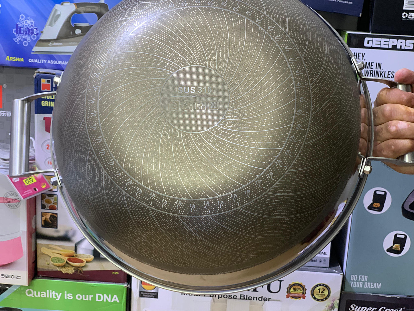 Laser Coating Handi, Karahi, Silver Gray