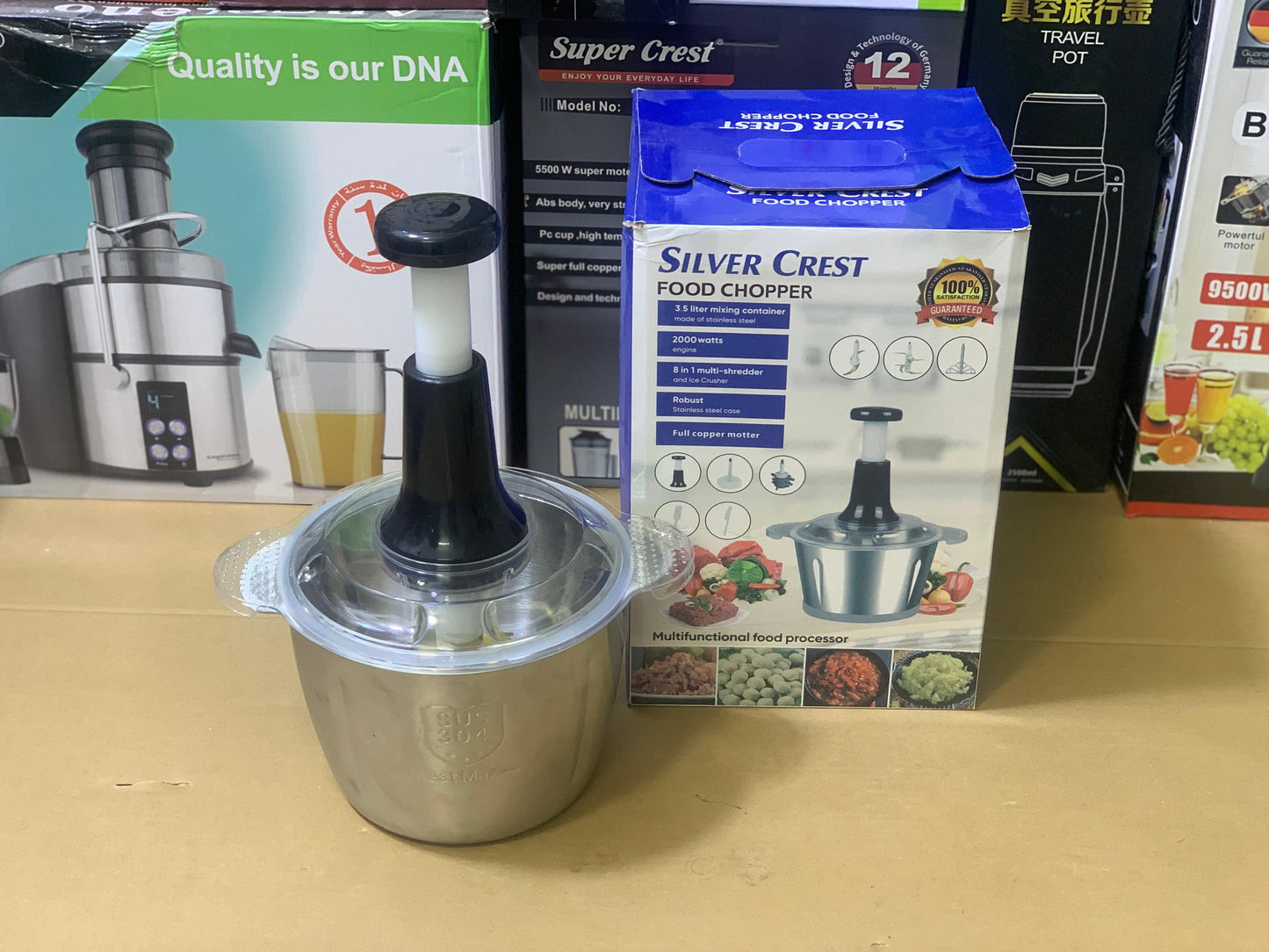 Silver crest 8 in 1 Food Chopper, Lasi Maker and Manual Chopper Full Copper Motor