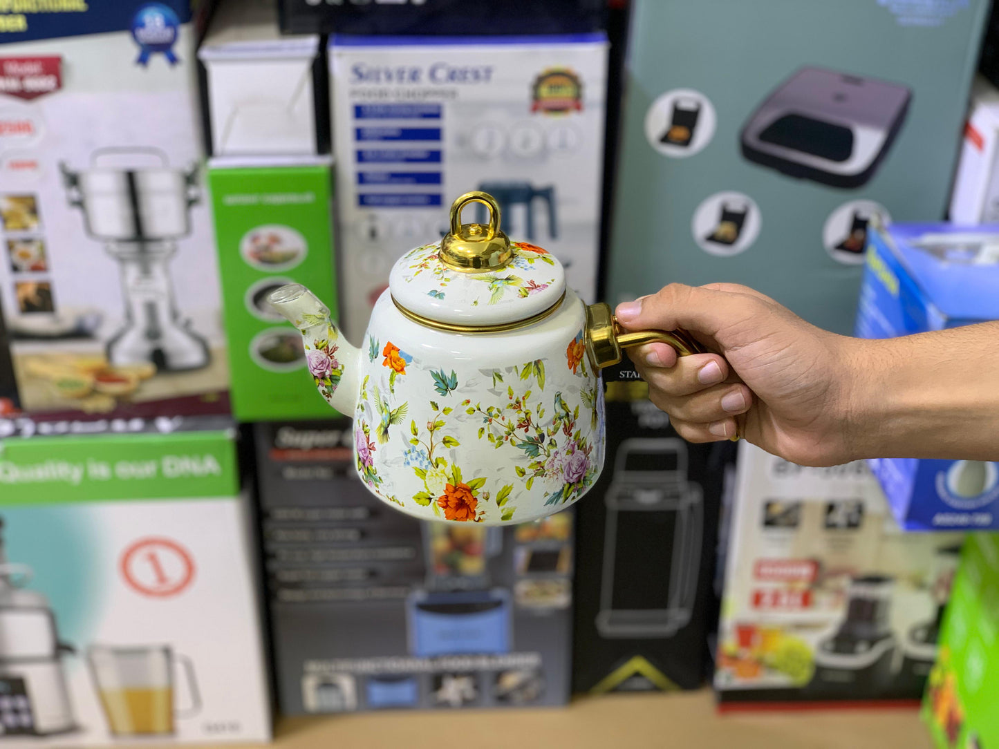 Enamel Coating Stylish Tea Kettles Two Pieces