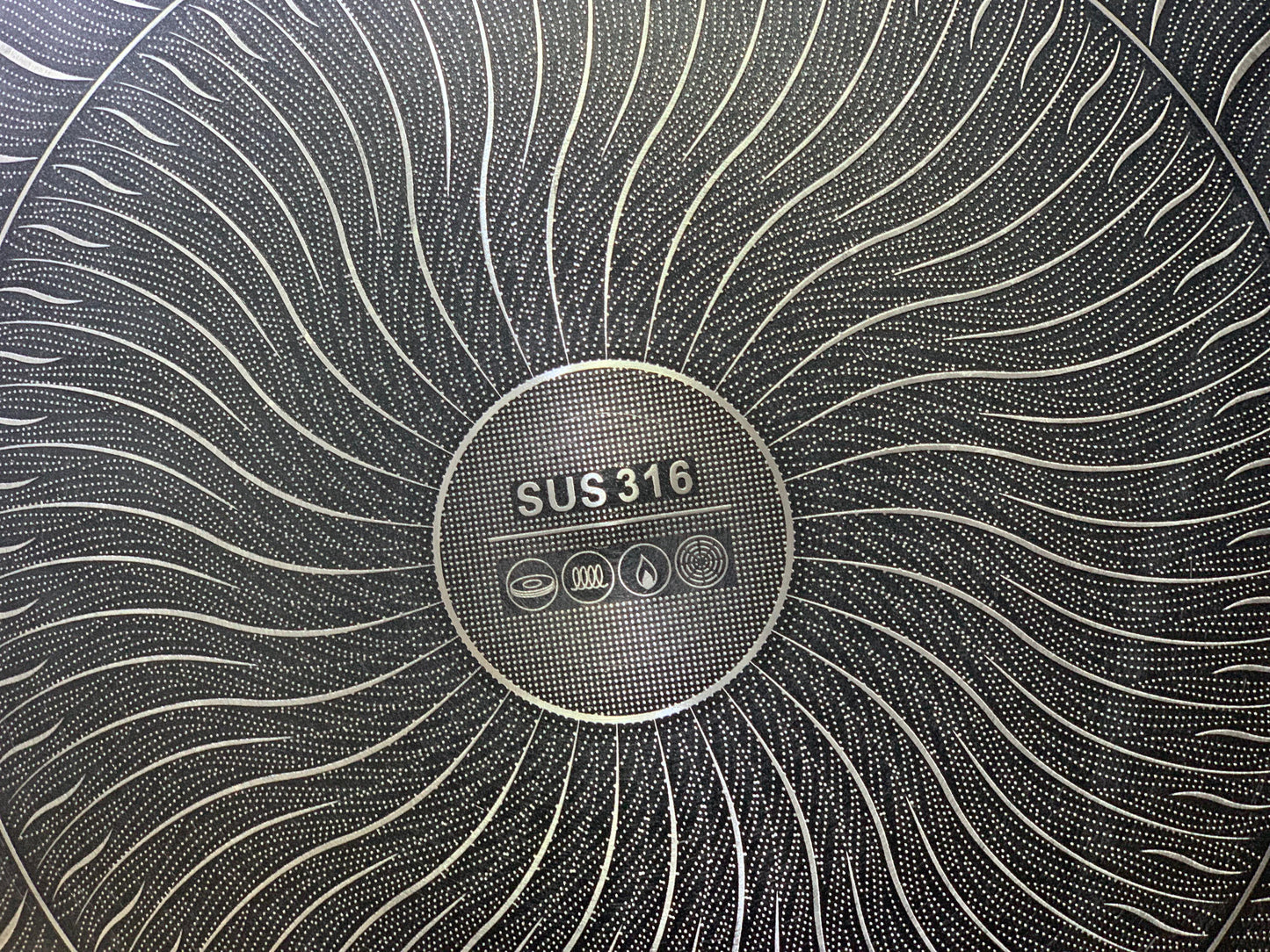 Laser coating honeycomb pattern tawa stainless steel