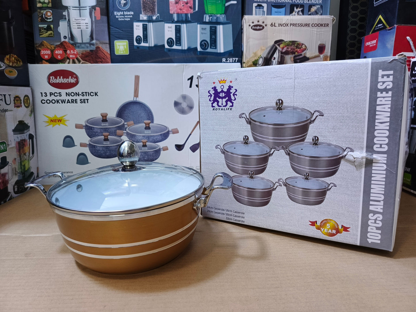 Royalife 10 PCS Aluminum Cookware Set