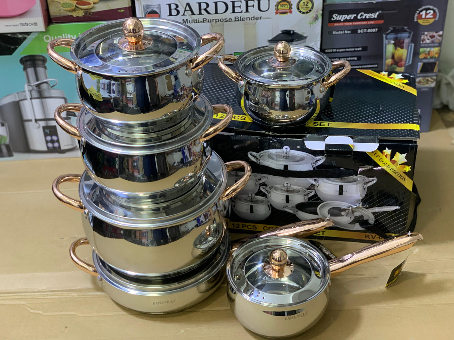 Kaisa Villa 12 Pieces Cookware set Stainless Steel