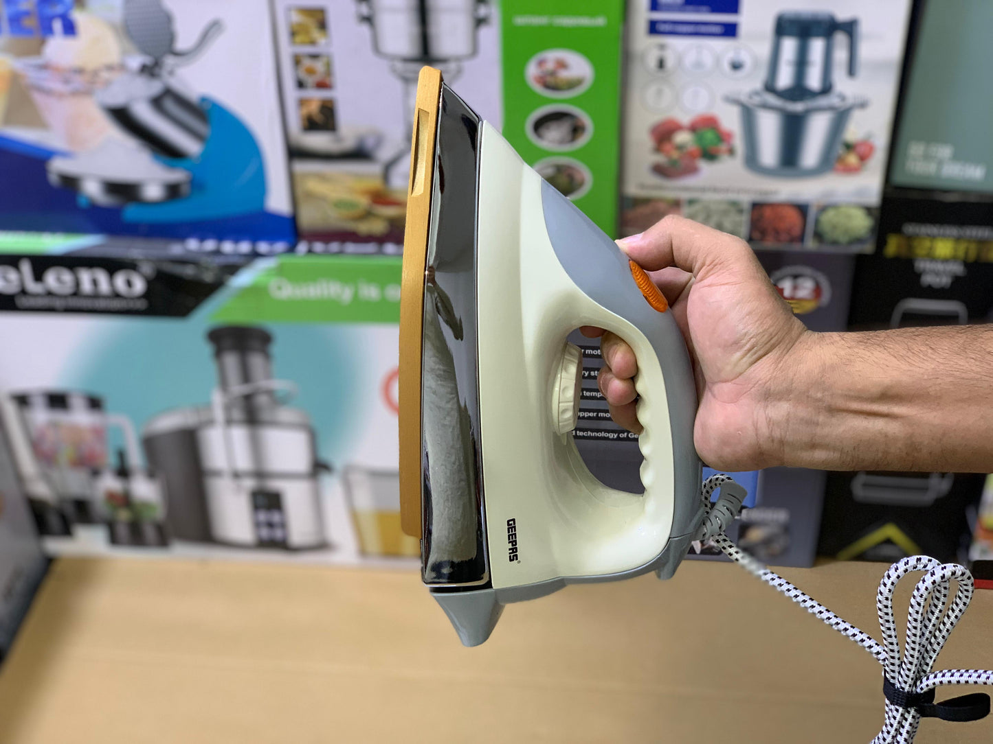 Geepas Electric Dry Iron 1200w |60 microns teflon coating and Automatic cut off |GDI23022P