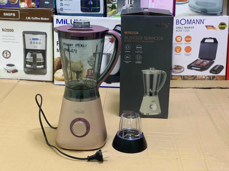 UAKEEN Electric 2 in 1 Juicer Blender and Grinder 2L and 1200w