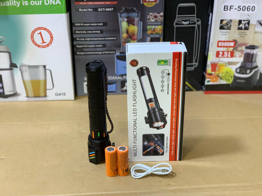 Multi Functional LED Flashlight and Cigarette Lighter Port | 1 meter Light Range | Model 2407