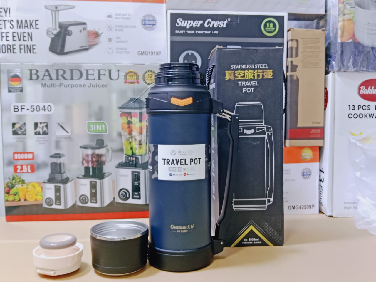 Travel Pot Water Bottle 2000ml Stainless Steel Sus 304 and Hot Cool 24 hours