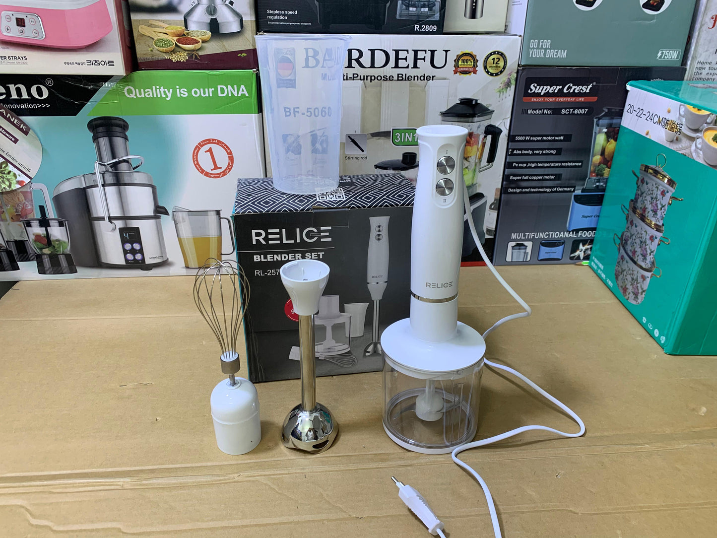 Relice Hand Blender Set Stainless Steel 900w Model RL-257