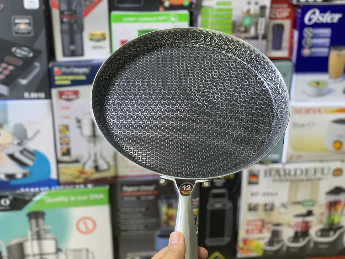 Laser Coating Shallows Frying Pan Stainless steel Honeycomb Pattern Skillet Without Lid