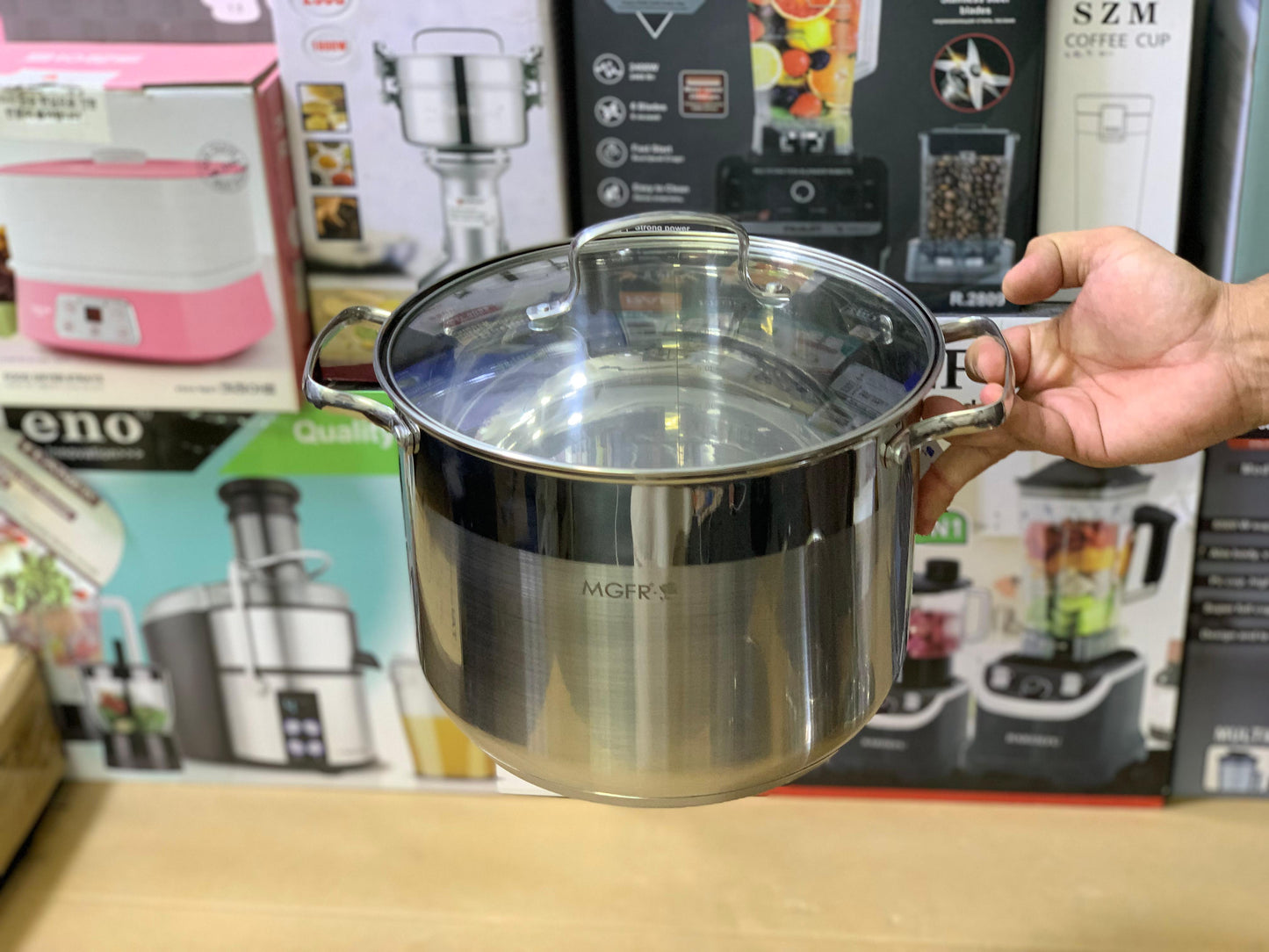 MGRF 12 Pieces Cookware Set Stainless Steel 18/10 Super Capsule Bottom