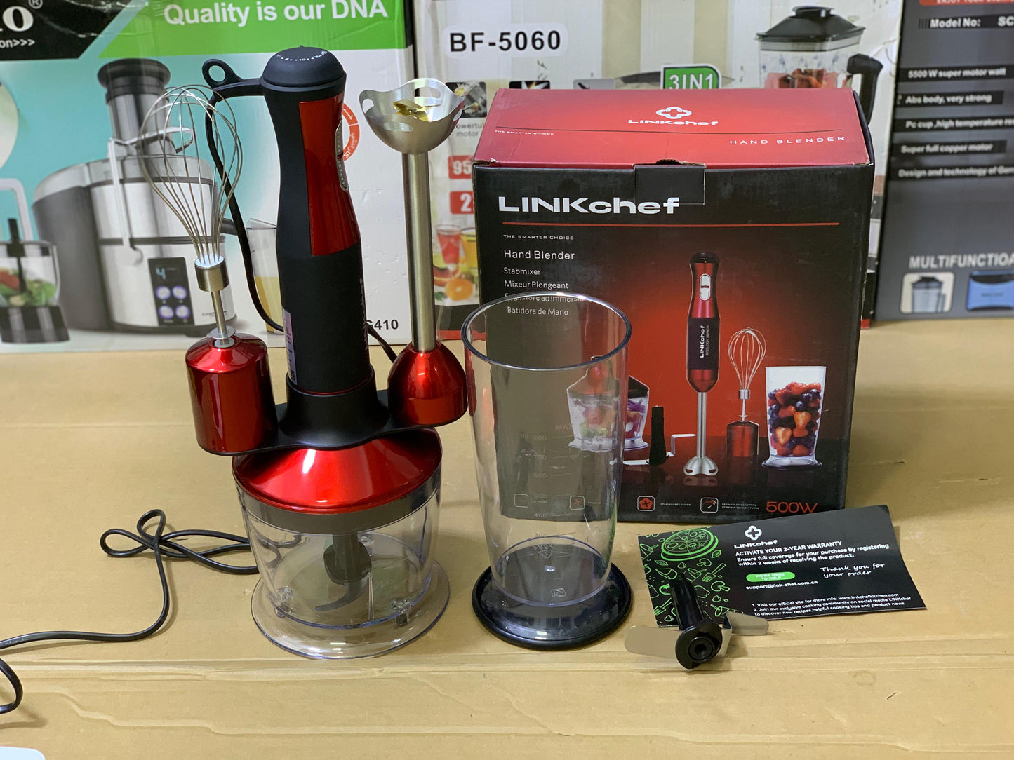 Linkchief 5 in 1 Hand Blender Set Stainless Steel