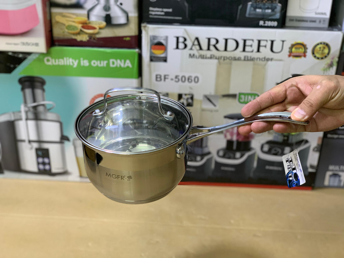 MGRF 12 Pieces Cookware Set Stainless Steel 18/10 Super Capsule Bottom