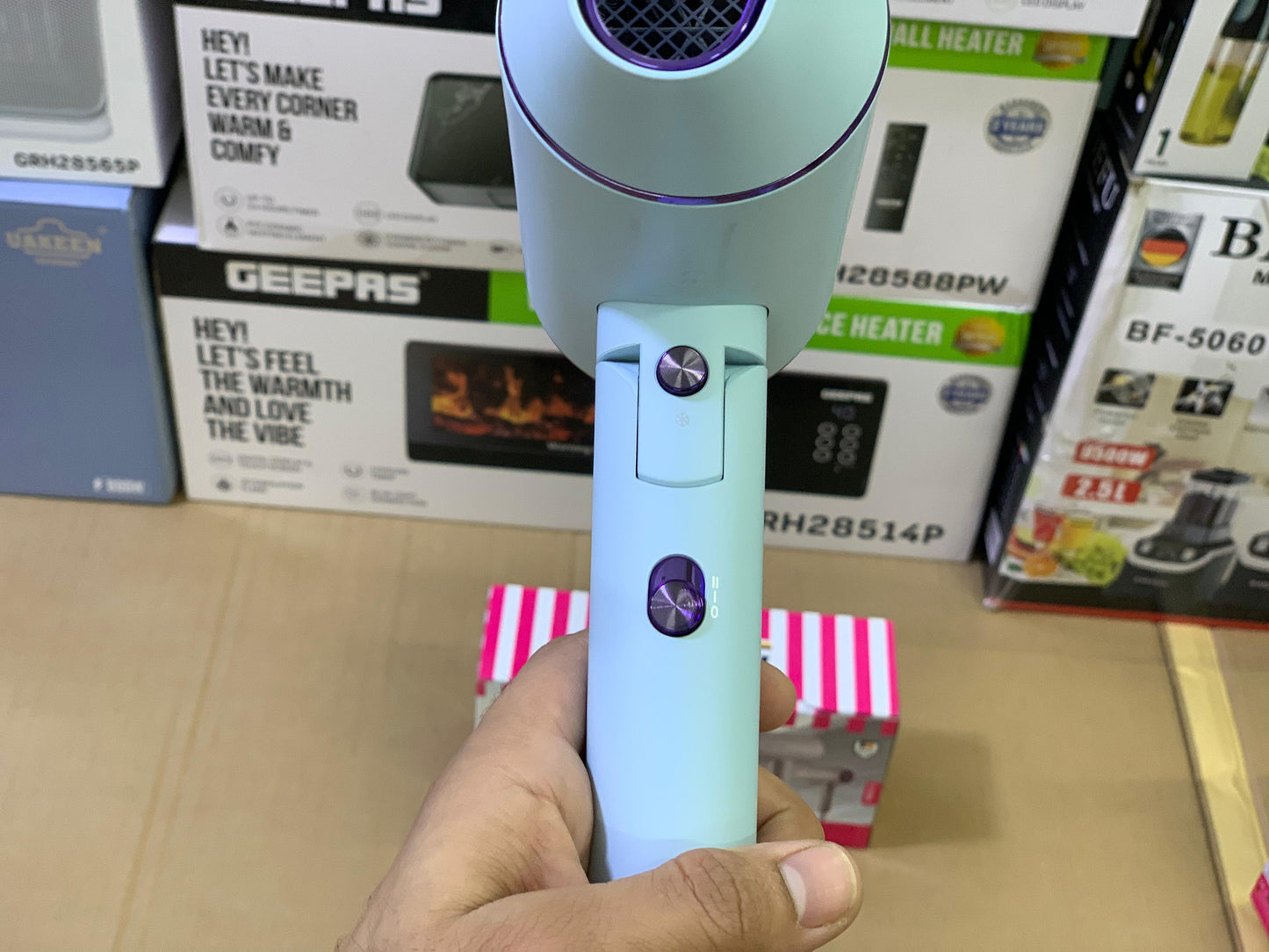 Kolax brand Hair dryer 2100 watt and 2 level speed Foldable over heating protection 350ml capacity