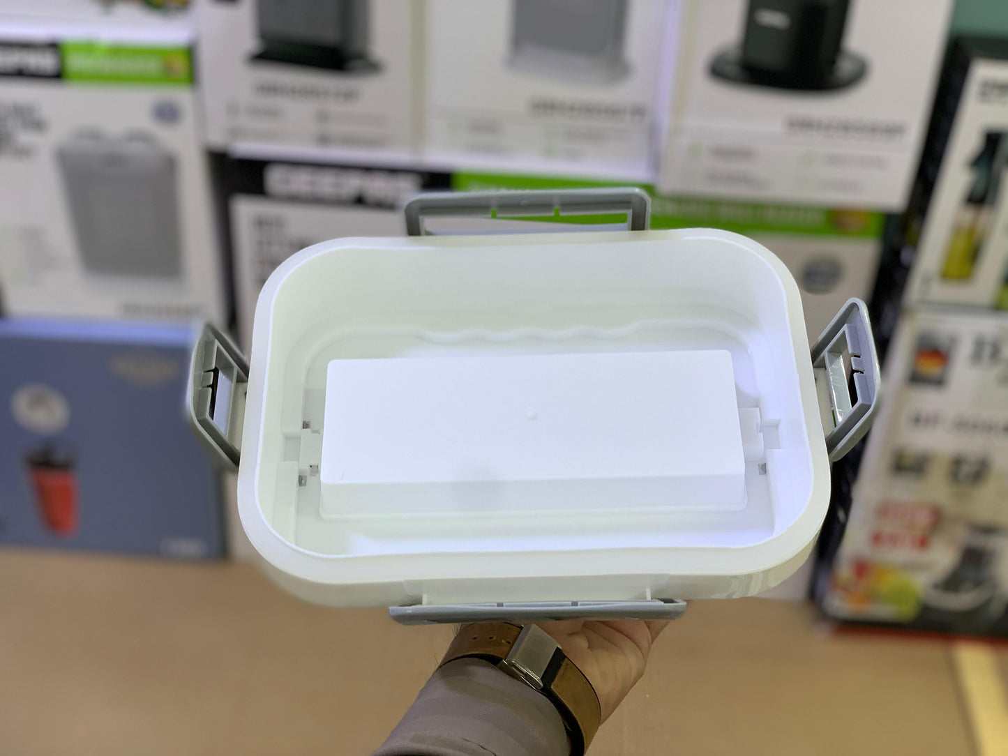 Electric 3 Grid Plate Lunch box 1.5L and 40 watt 2in1 with Stainless Steel Spoonl