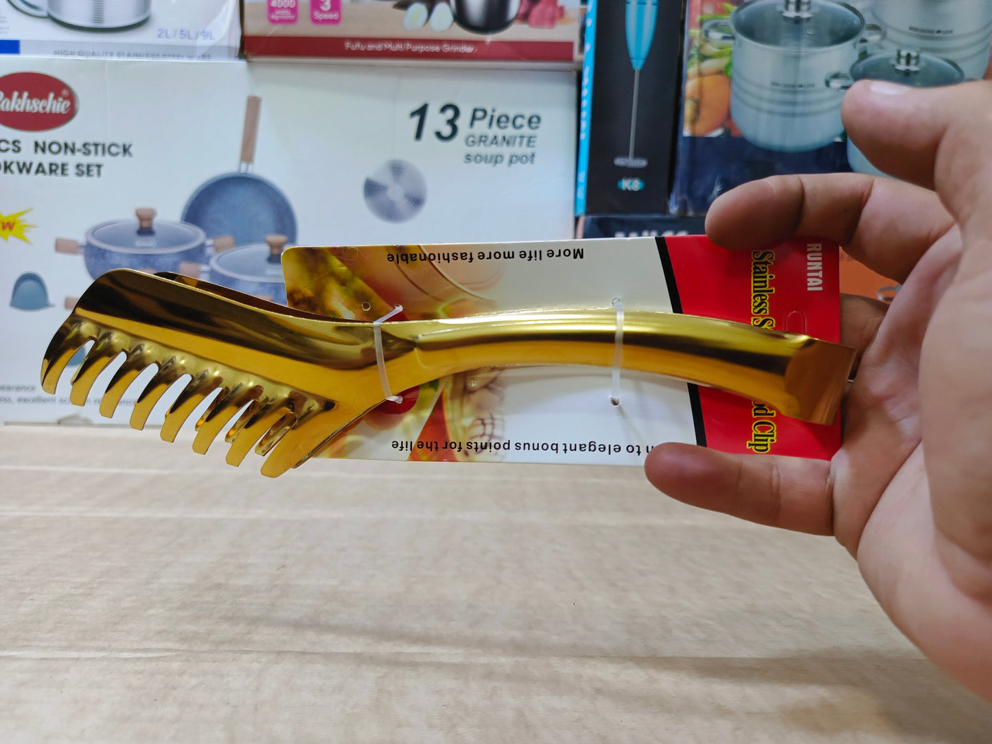 Kitchen Tongs - Stainless Steel Cooking Tongs Golden