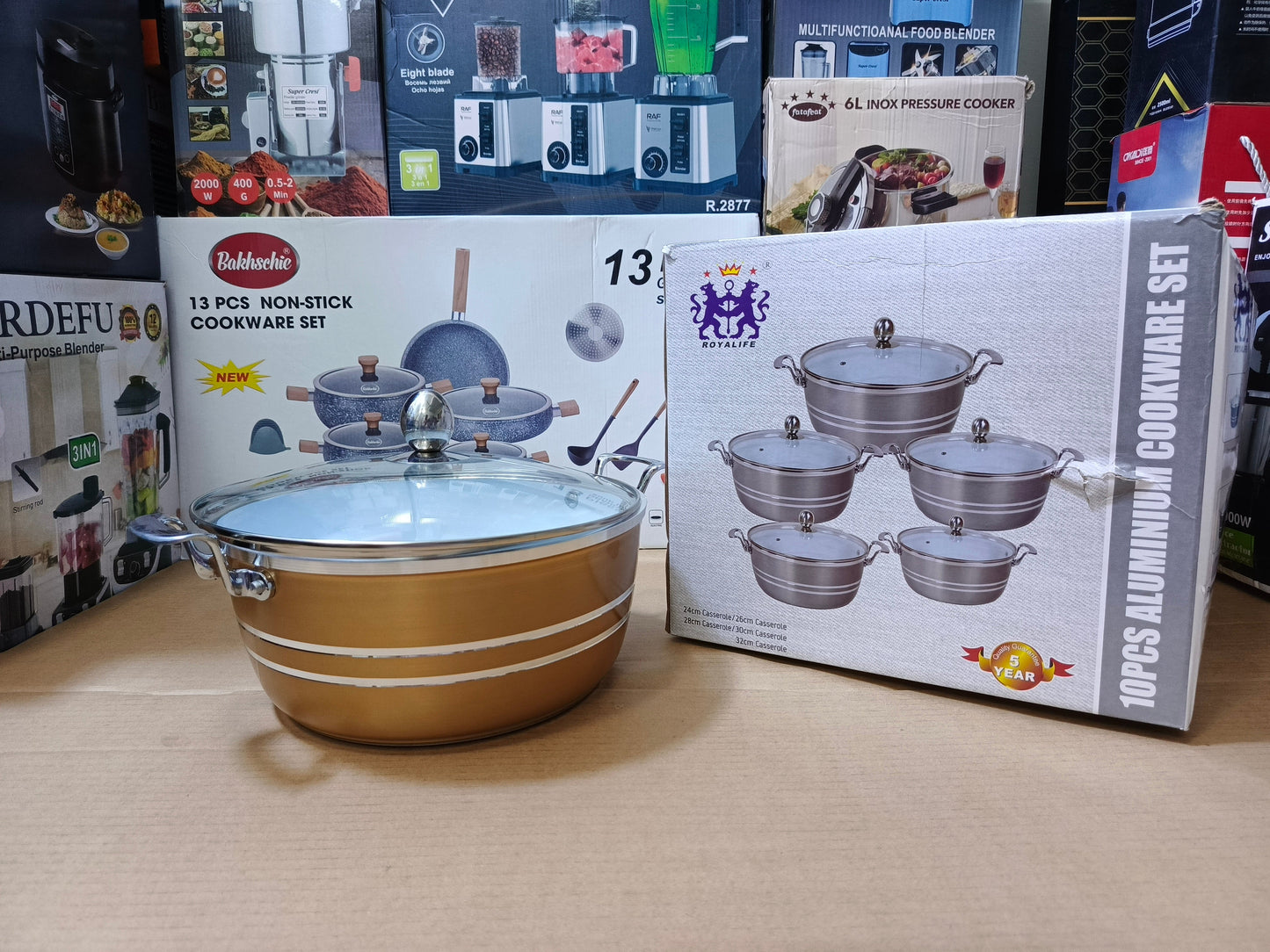 Royalife 10 PCS Aluminum Cookware Set