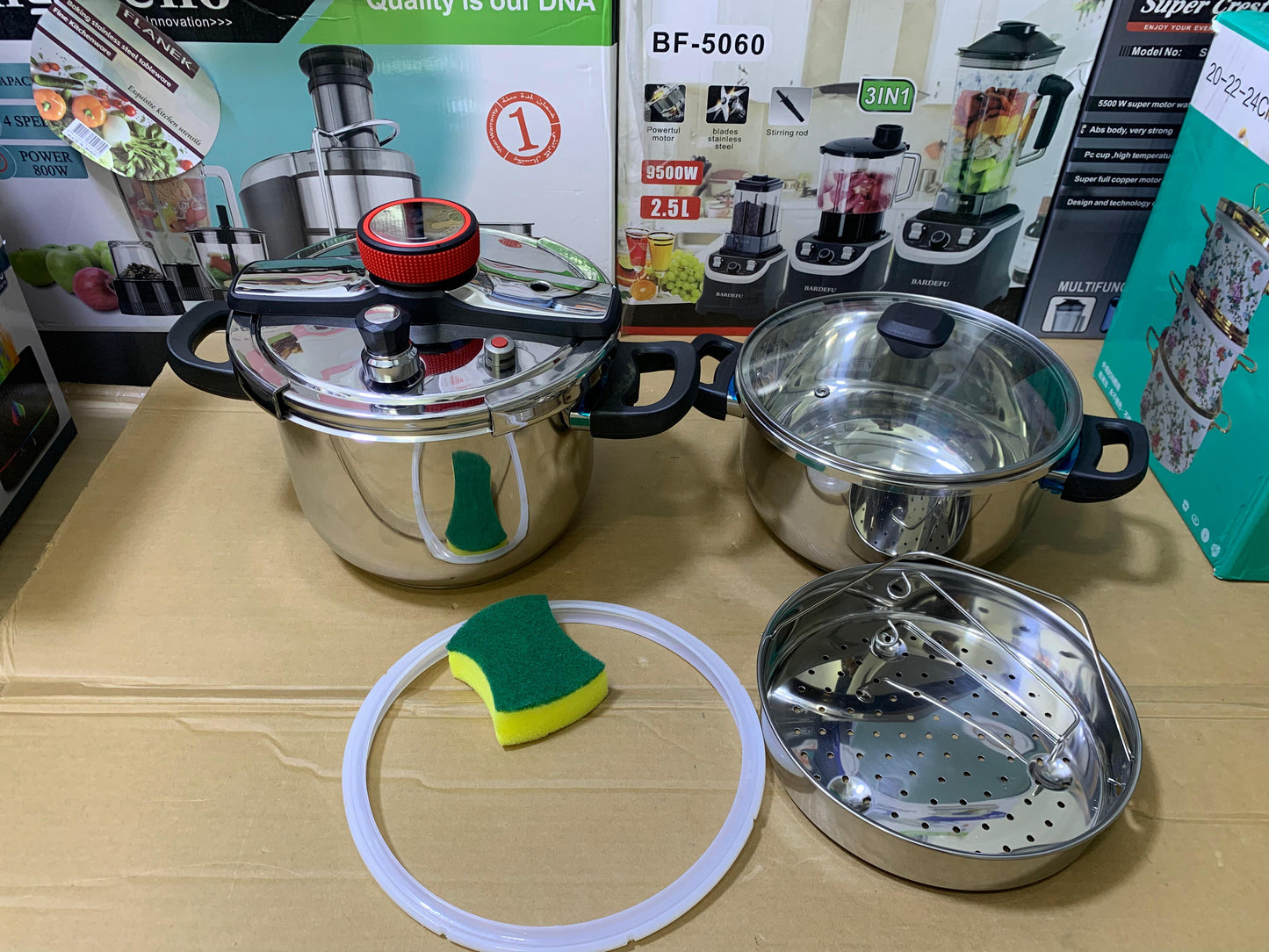 TEFAL 3 in 1 Pressure Cooker 5L and 7L Stainless Steel 18/10