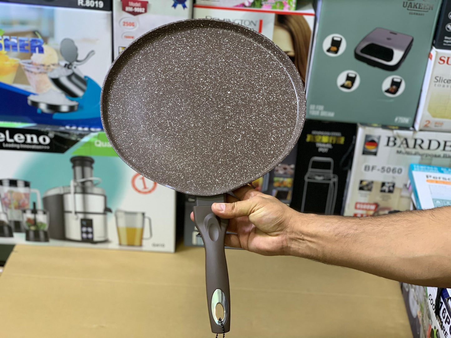 Non Stick Creepy Pans - Pizza Pan and Tawa 32cm Granite Coating Color Dark