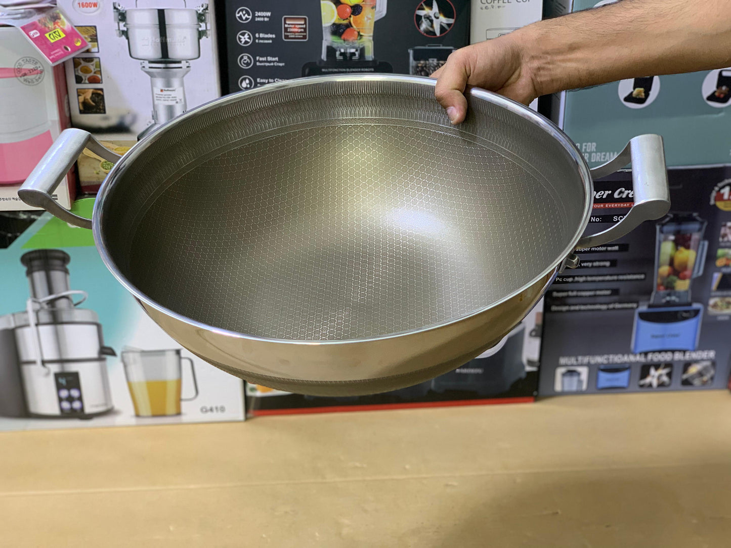 Laser Coating Handi, Karahi, Silver Gray