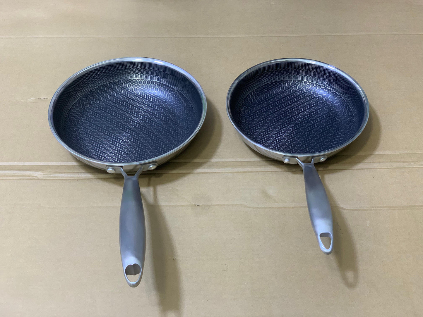 Laser Coating Frying pan Stainless steel Honeycomb Pattern Skillet Without Lid